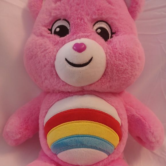 Care Bears Cheer Bear Rainbow Pink Basic Fun Plush Stuffed Animal Toy 14" 2020 - Picture 2 of 8